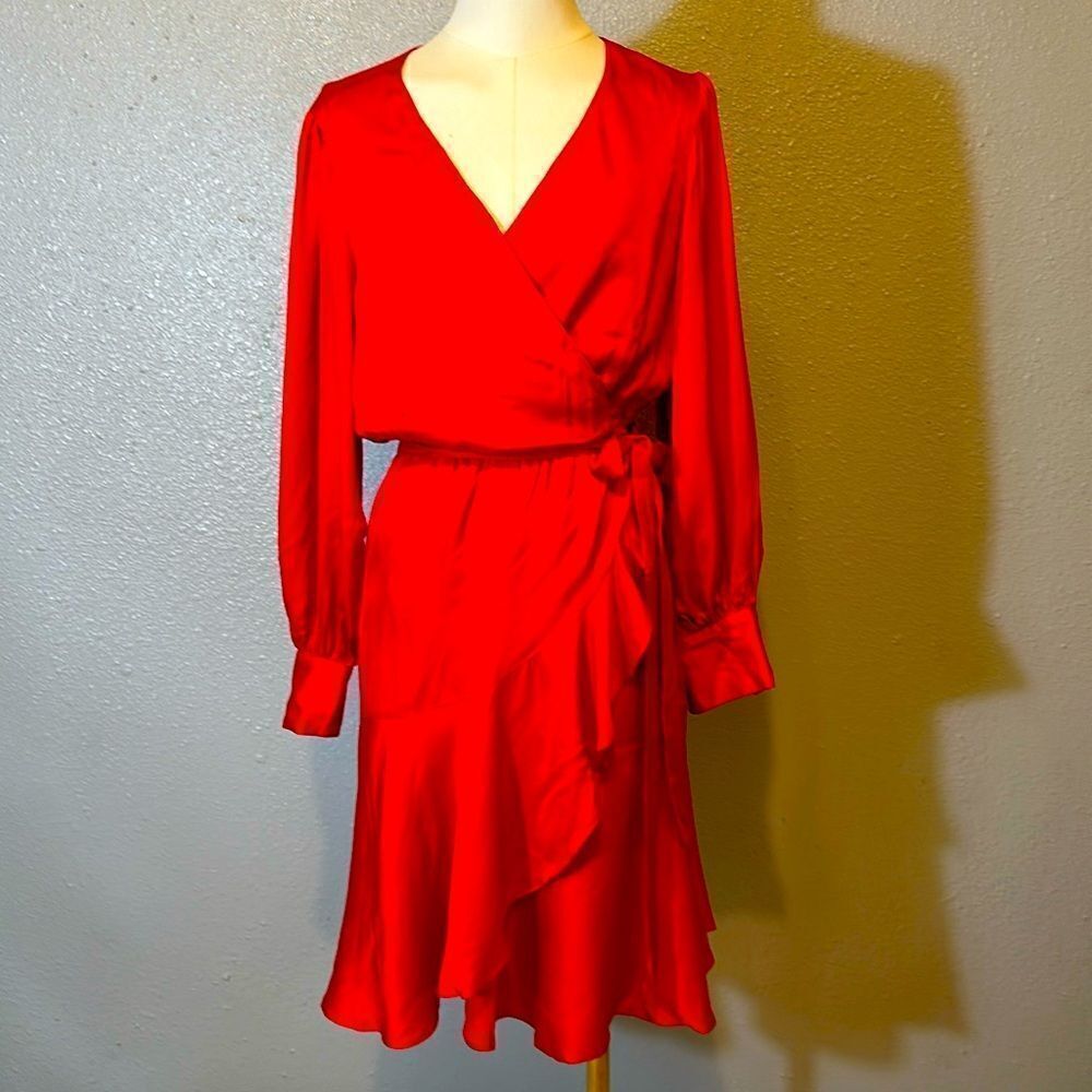 NEW CHLOE KRISTYN women’s Fallon red wrap dress size S